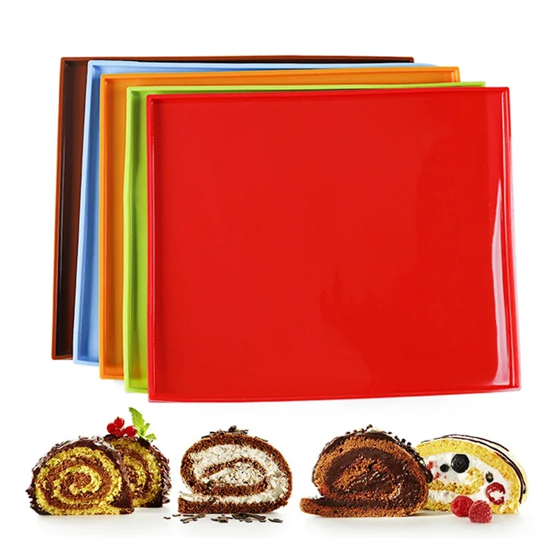 Non-Stick Silicone Swiss Roll Mats Cake Rolls Molds Baking Mat Rolling Dough Oven Mat Baking Inserts Sheet Kitchen Accessories thumbnail 3