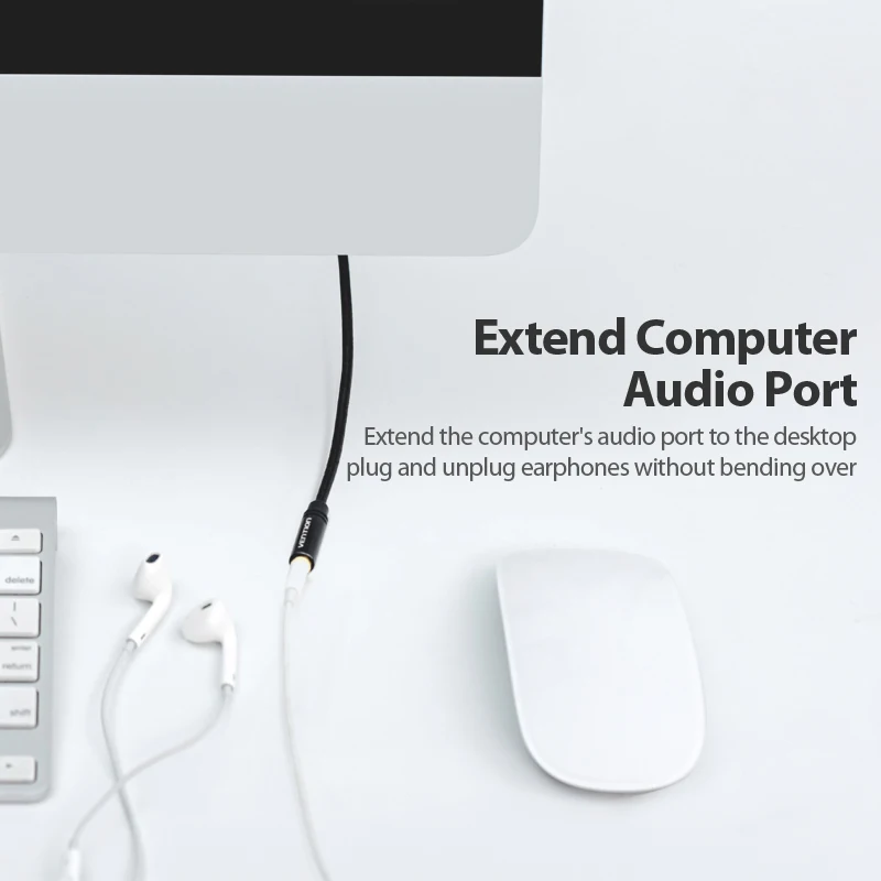 Vention Jack 3.5 Aux Extension Cable for Car Laptop Mini PC TV Xiaomi Huawei Stereo 3.5 mm Jack Headphone Speaker Cable Auxiliar thumbnail 3