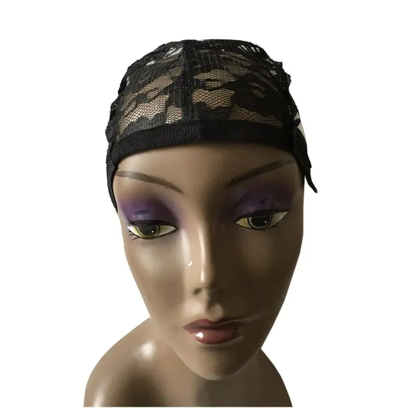 5 Pcs Black Plastic Wig Making Cap for Machine Wigs Hair Net with Adjustable Strap Wig net thumbnail 5
