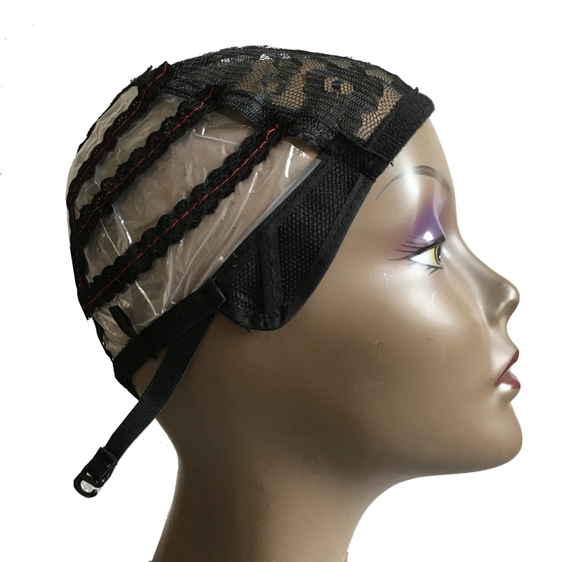 5 Pcs Black Plastic Wig Making Cap for Machine Wigs Hair Net with Adjustable Strap Wig net thumbnail 2