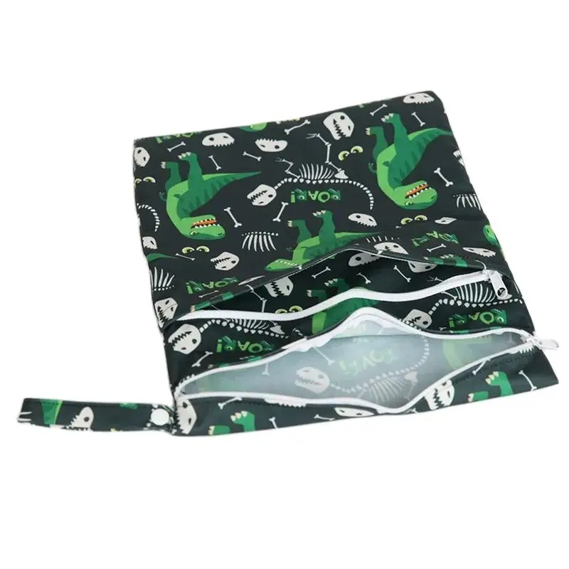 [Sigzagor]Wet Dry Bag With Two Zippered Baby Diaper Bag Nappy Bag Waterproof Reusable Washable thumbnail 2