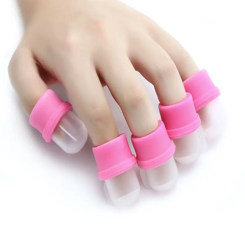New 10 Pcs Wearable Nail Soakers Polish Remover DIY Acrylic UV Gel Cap Tip Set thumbnail 2