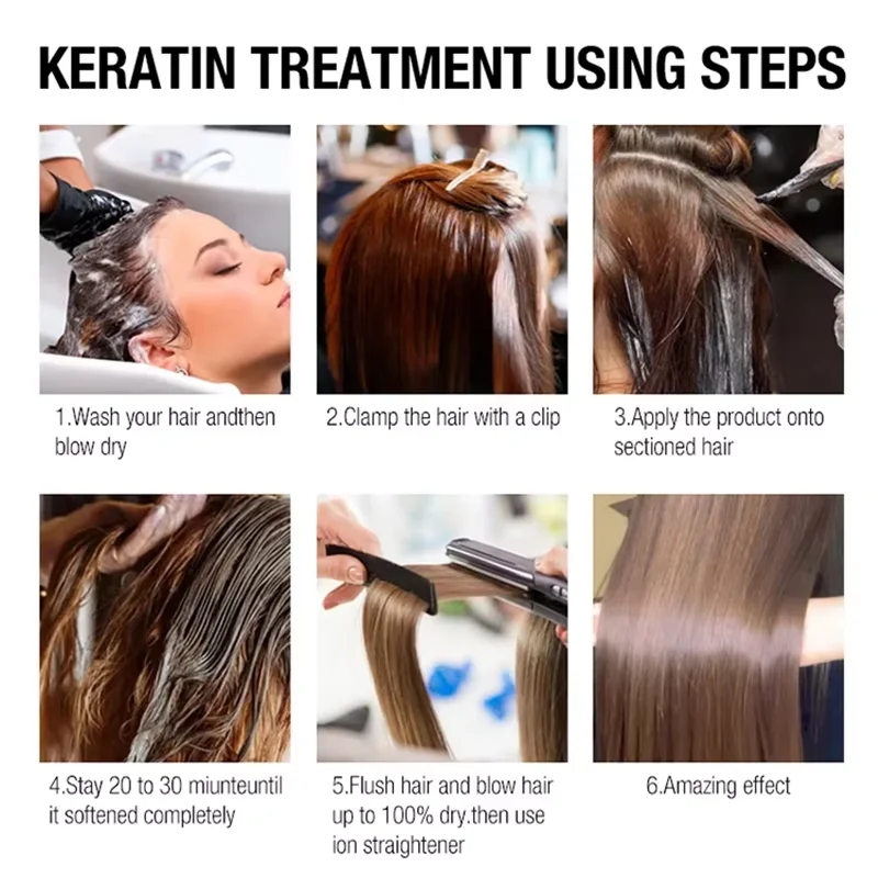 PURC Brazilian Keratin Hair Treatment for Curly Damaged Hair Straightening Smoothing Scalp Treatment Purifying Shampoo Hair Care thumbnail 6