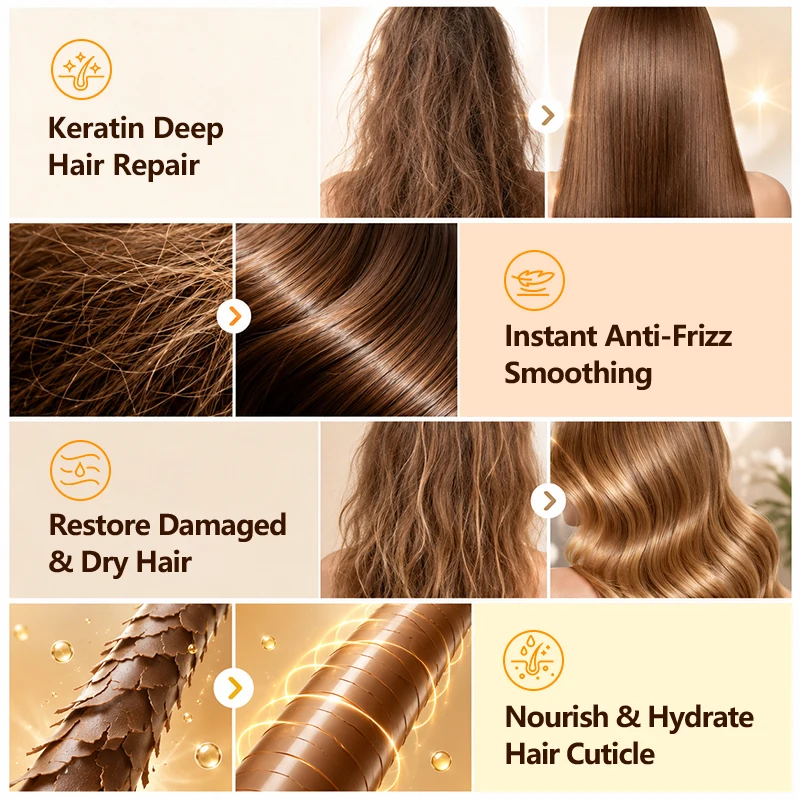 PURC Brazilian Keratin Hair Treatment for Curly Damaged Hair Straightening Smoothing Scalp Treatment Purifying Shampoo Hair Care thumbnail 2