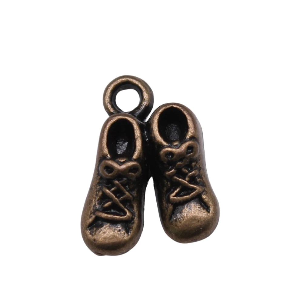 WYSIWYG 10pcs 14x10mm Antique Silver Color Baby Shoe Pendants Baby Shoe Pendants Baby Shoe Charm For Jewelry Making thumbnail 4