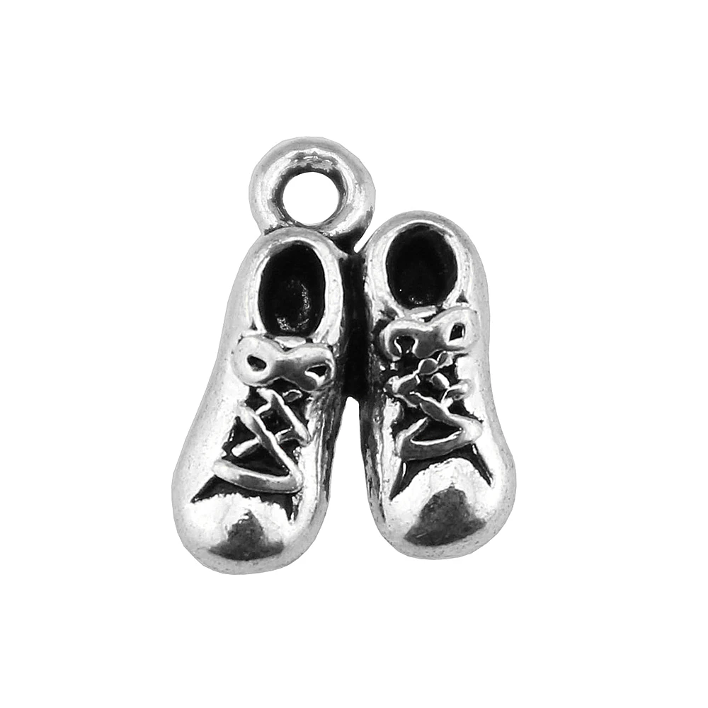 WYSIWYG 10pcs 14x10mm Antique Silver Color Baby Shoe Pendants Baby Shoe Pendants Baby Shoe Charm For Jewelry Making thumbnail 3