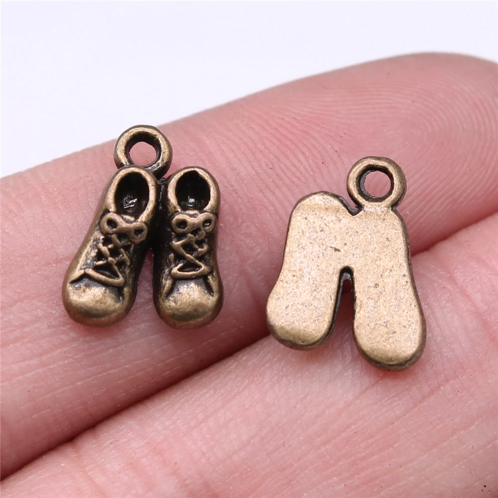 WYSIWYG 10pcs 14x10mm Antique Silver Color Baby Shoe Pendants Baby Shoe Pendants Baby Shoe Charm For Jewelry Making thumbnail 6
