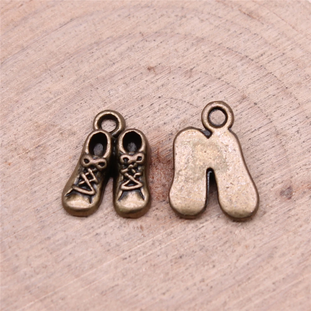 WYSIWYG 10pcs 14x10mm Antique Silver Color Baby Shoe Pendants Baby Shoe Pendants Baby Shoe Charm For Jewelry Making thumbnail 5