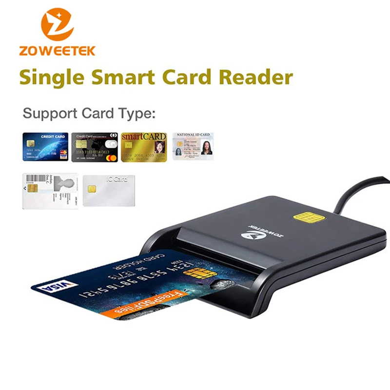Zoweetek USB ID Smart Card Reader Electronic DNI Reader for ISO 7816 EMV IC DNIE Chip DNI Smart Card ZW-12026-1 thumbnail 2