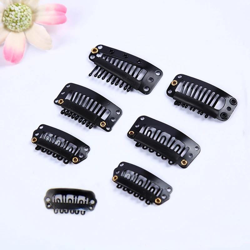 50pcs 2.3cm-3.6cm Black Brown Color Wig Clips Snap Clip For Hair Extension Wig Weft Wig PP Hairpins Large Clips Styling Tools thumbnail 2