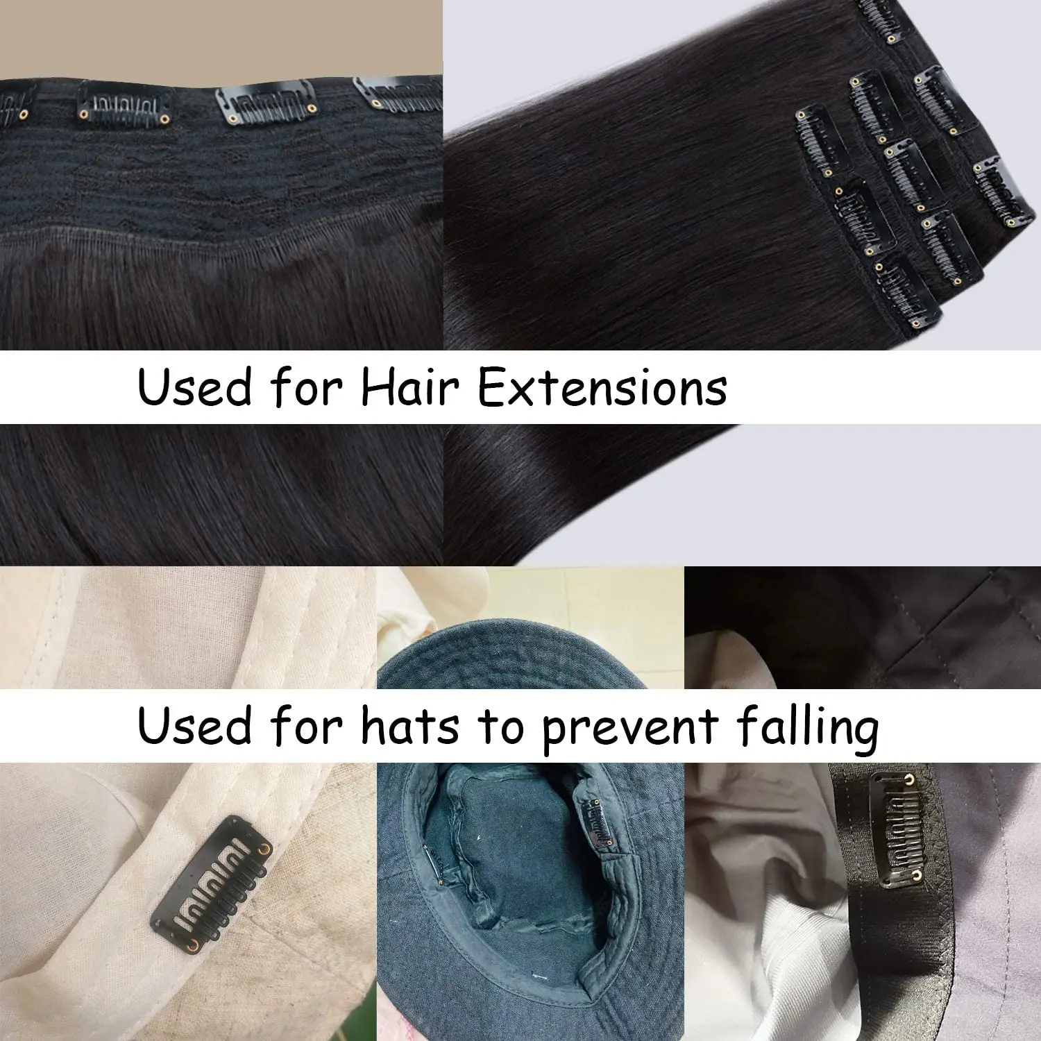 50pcs 2.3cm-3.6cm Black Brown Color Wig Clips Snap Clip For Hair Extension Wig Weft Wig PP Hairpins Large Clips Styling Tools thumbnail 5