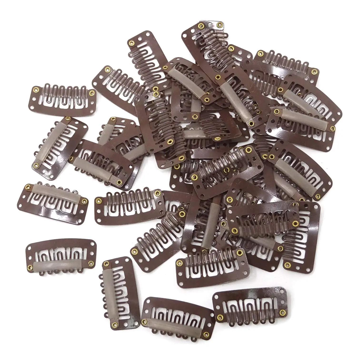 50pcs 2.3cm-3.6cm Black Brown Color Wig Clips Snap Clip For Hair Extension Wig Weft Wig PP Hairpins Large Clips Styling Tools thumbnail 4