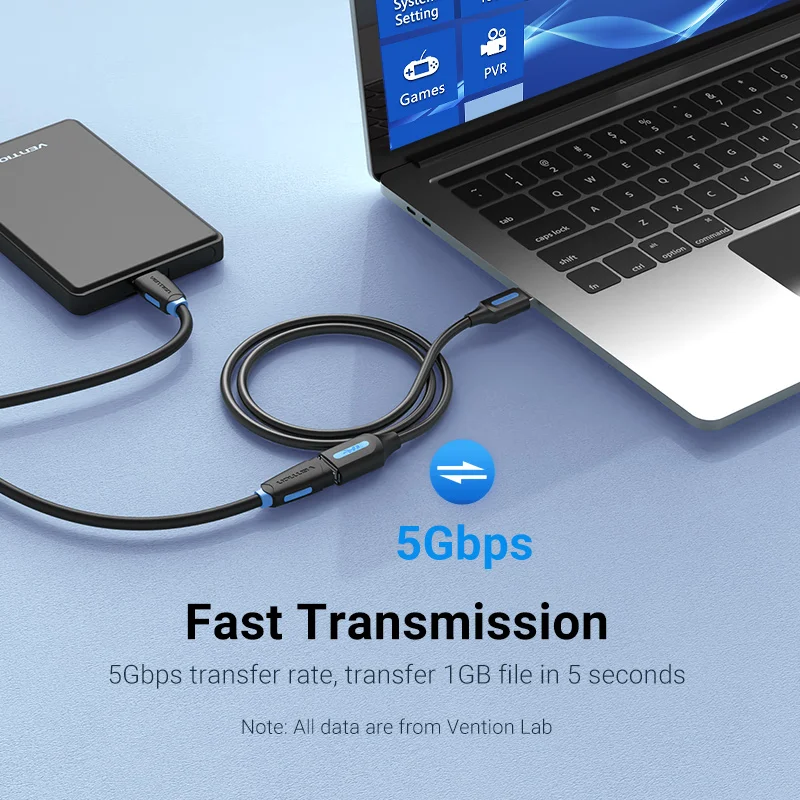 Vention USB 3.0 Extension Cable USB 3.0 2.0 Cable Extender Data Cord for PC Smart TV Xbox One SSD Fast Speed USB Cable Extension thumbnail 2