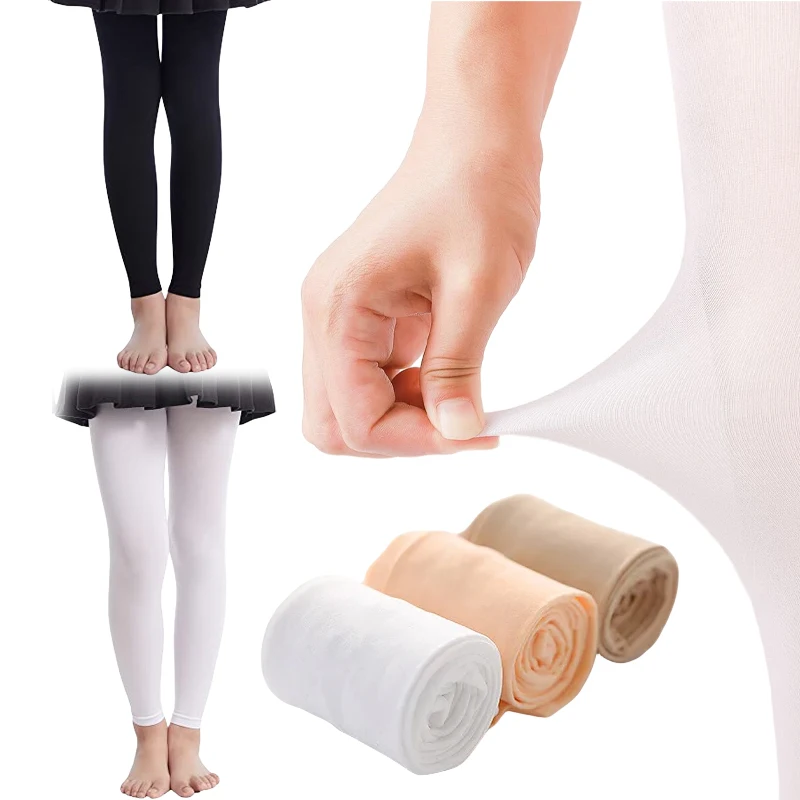 Summer Girl's 60Den Thin Semitransparent Velvet Matte Stirrup Tights Footless Soft Tights for Children Daily Wear S-XXL/80-160cm