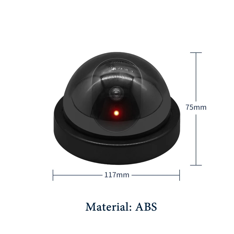 Creative Black Plastic Dome CCTV Dummy Camera Flashing Led Fake Camera Power Via AA Battery Surveillance Security System thumbnail 3