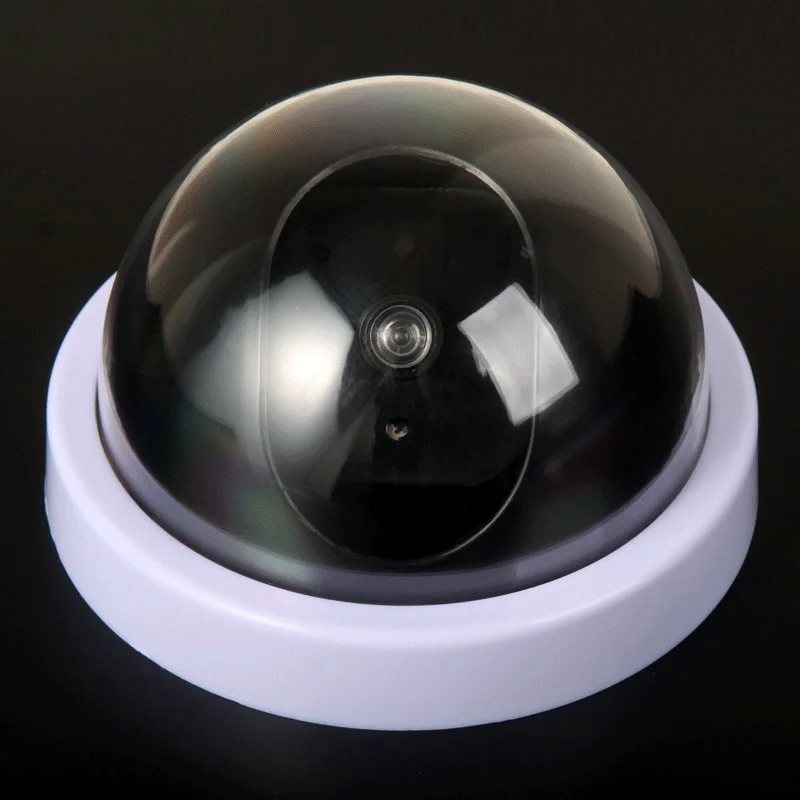 Creative Black Plastic Dome CCTV Dummy Camera Flashing Led Fake Camera Power Via AA Battery Surveillance Security System thumbnail 5