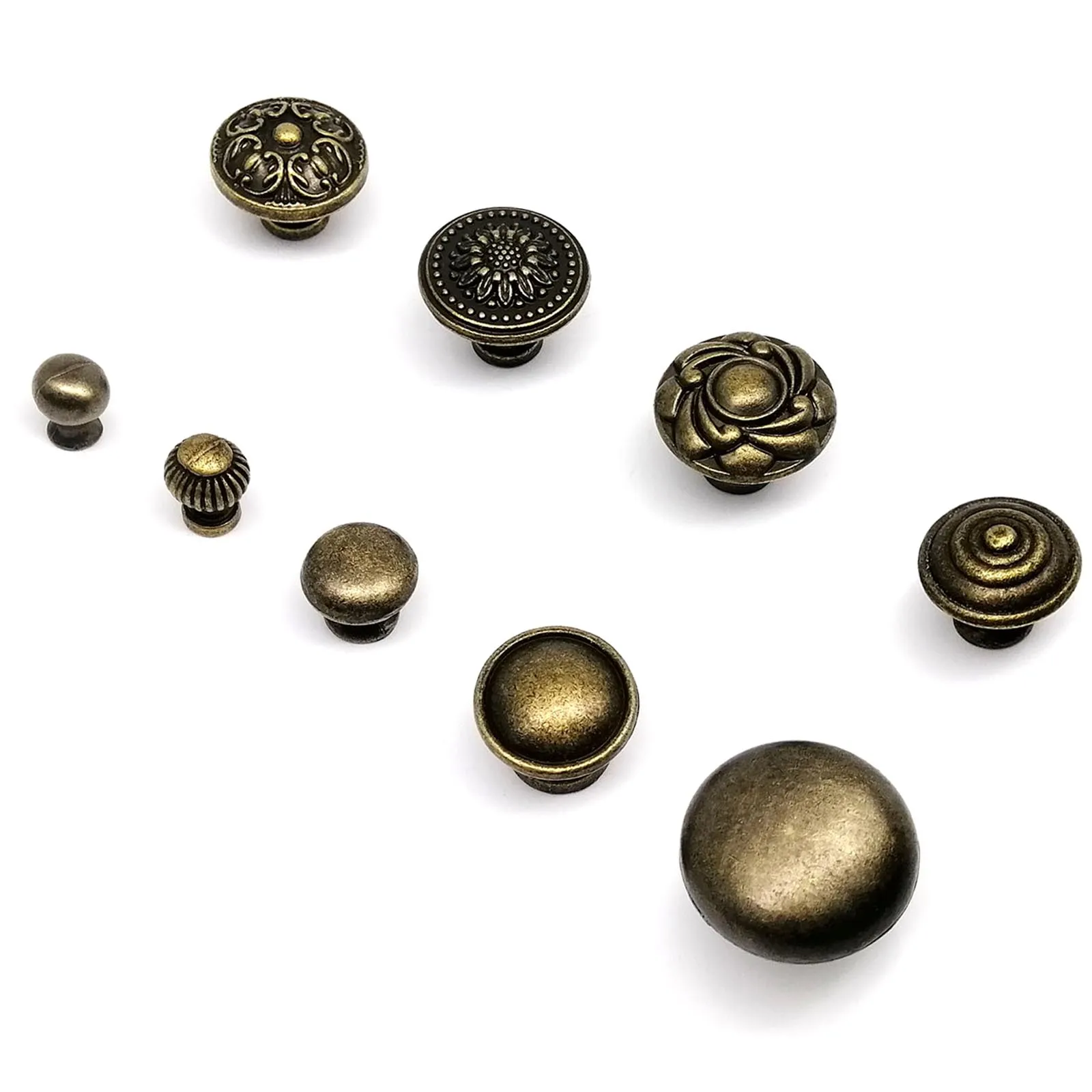 Antique brass Vintage Round Flower Furniture Cabinet Cupboard Dresser Chest Closet Drawer Door Window Handle Pull Knob thumbnail 4