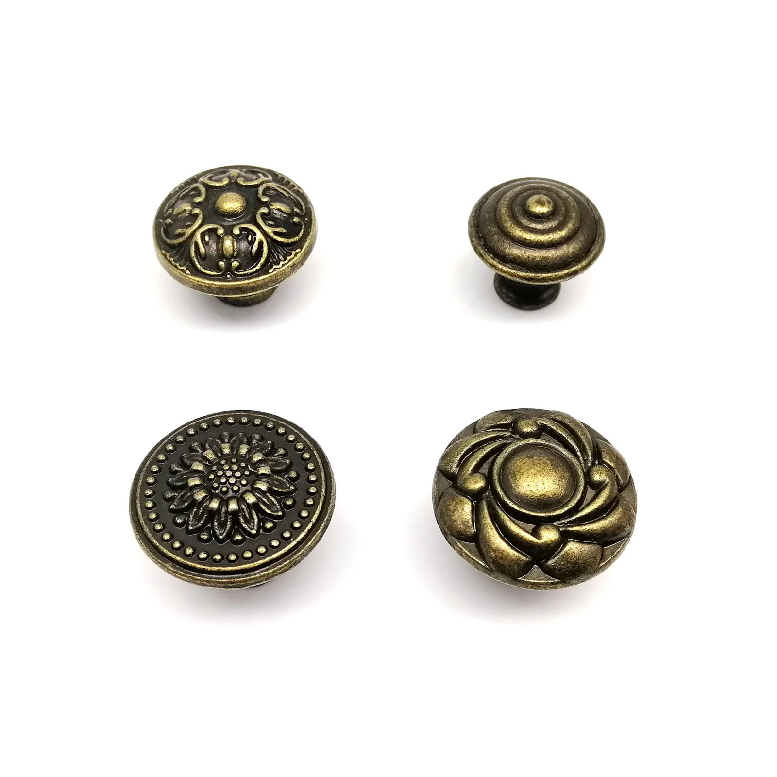 Antique brass Vintage Round Flower Furniture Cabinet Cupboard Dresser Chest Closet Drawer Door Window Handle Pull Knob thumbnail 6