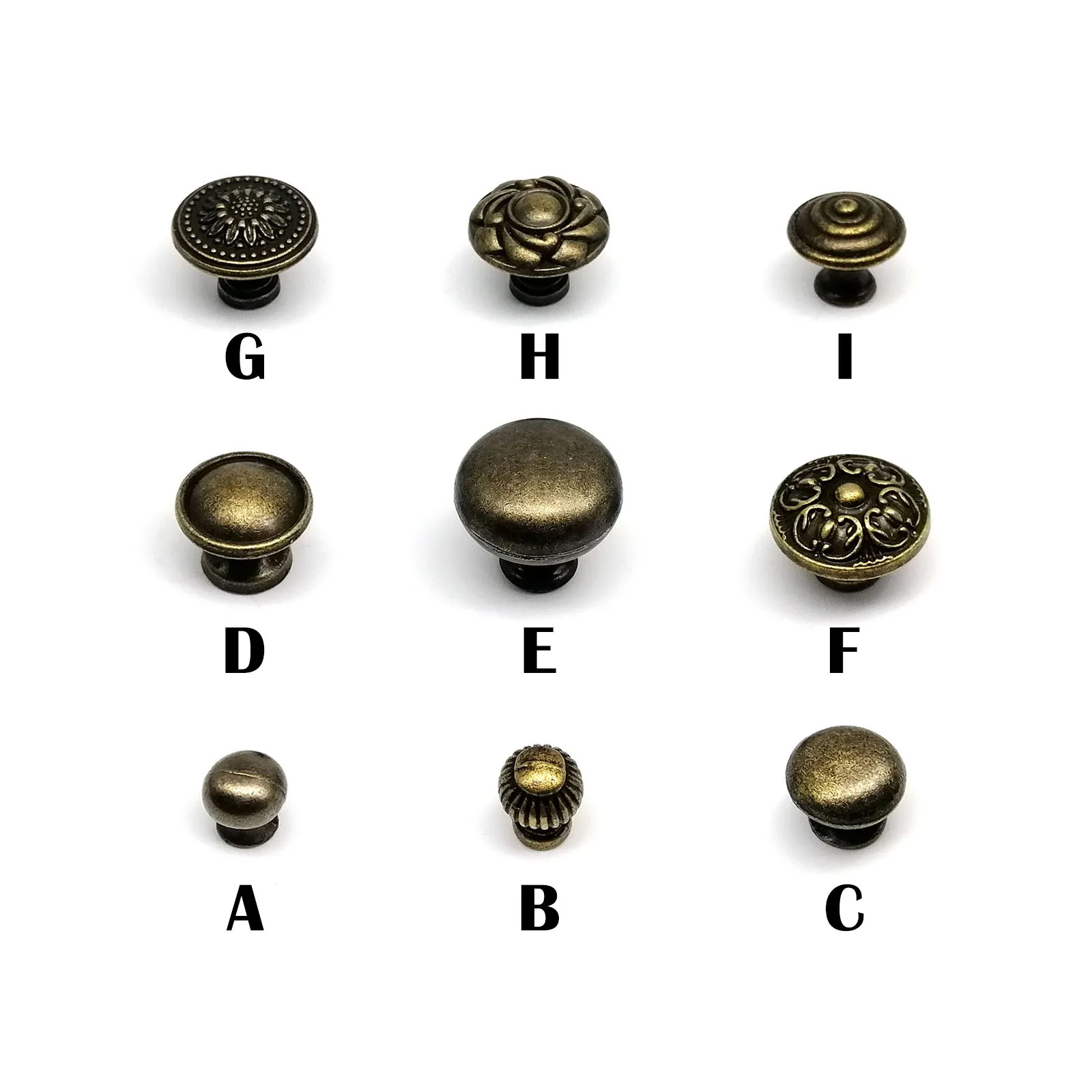 Antique brass Vintage Round Flower Furniture Cabinet Cupboard Dresser Chest Closet Drawer Door Window Handle Pull Knob thumbnail 3