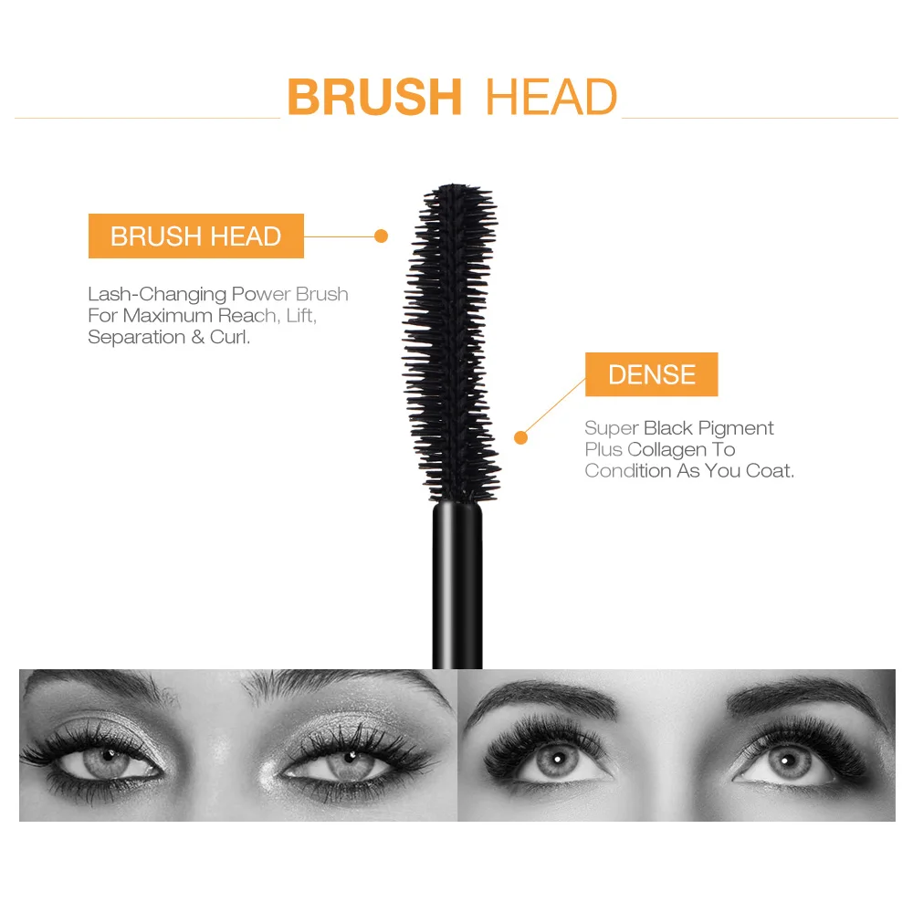 O.TWO.O 3D Fiber Lashes Thick Lengthening Mascara Long Black Lash Eyelash Extension Eye Lashes Brush Makeup Pro Eye-Cosmetics thumbnail 2