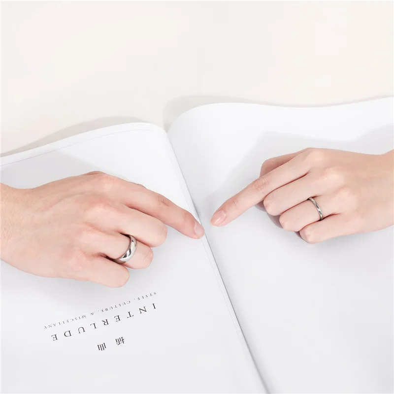 TIGRADE 2/4/6/8mm Mens Wedding Band Polished Women Titanium Simple Engagement Classic Rings Black Silver Color Lady anel 3-15 thumbnail 4