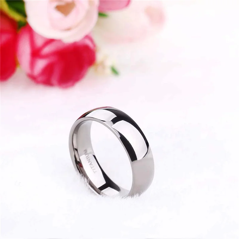 TIGRADE 2/4/6/8mm Mens Wedding Band Polished Women Titanium Simple Engagement Classic Rings Black Silver Color Lady anel 3-15 thumbnail 2