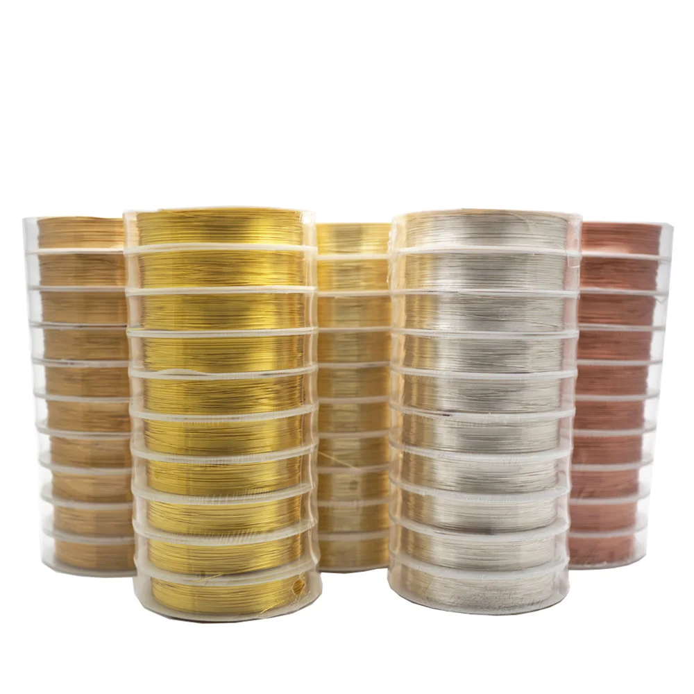 Colorfast Copper Wire For Bracelet Necklace Jewelry DIY Accessories 0.2/0.25/0.3/0.5/0.6/0.7/1.0mm Craft Beading Wire HK018 thumbnail 2