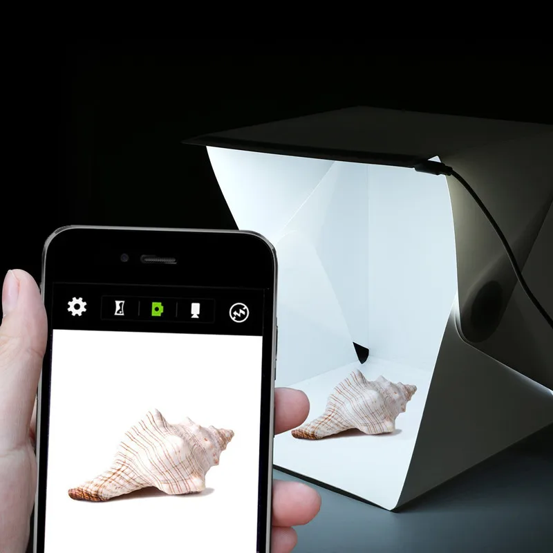 Portable Mini Photo Studio Box Photography Backdrop Built-in LED Light Photo Box fold  Photo Studio  Soft Box thumbnail 5