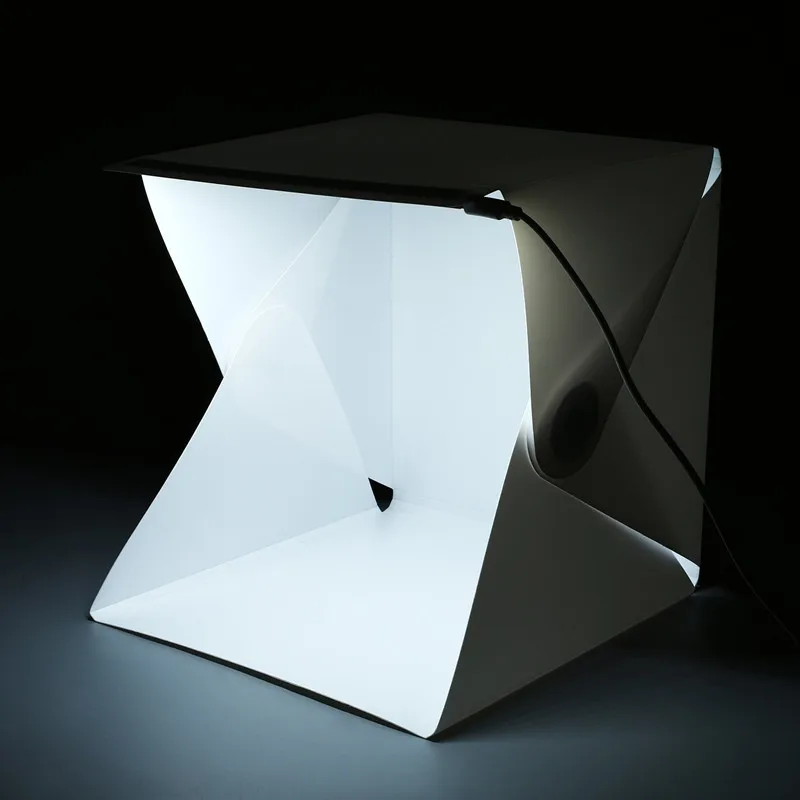 Portable Mini Photo Studio Box Photography Backdrop Built-in LED Light Photo Box fold  Photo Studio  Soft Box thumbnail 4