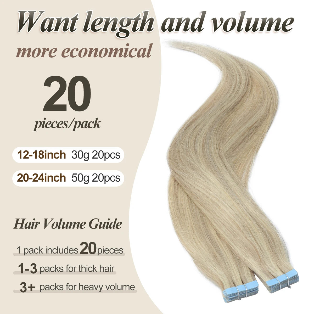 MRSHAIR Tape in Hair Extensions Human Hair Blonde Seamless Tape Hair Extensions 4x0.8cm Skin Weft PU Tape On Hair 20PCS 12"-24" thumbnail 2