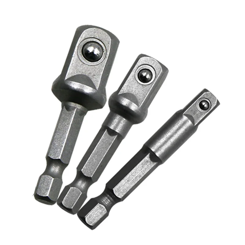 Chrome Vanadium Steel Socket Adapter Set Hex Shank 1/4" 3/8" 1/2" Extension Drill Bits Bar Set Power Tools TF003 thumbnail 3