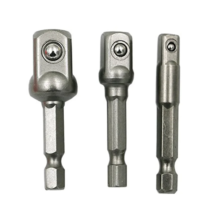 Chrome Vanadium Steel Socket Adapter Set Hex Shank 1/4" 3/8" 1/2" Extension Drill Bits Bar Set Power Tools TF003 thumbnail 2