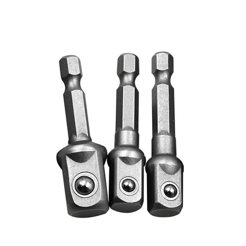 Chrome Vanadium Steel Socket Adapter Set Hex Shank 1/4" 3/8" 1/2" Extension Drill Bits Bar Set Power Tools TF003 thumbnail 6