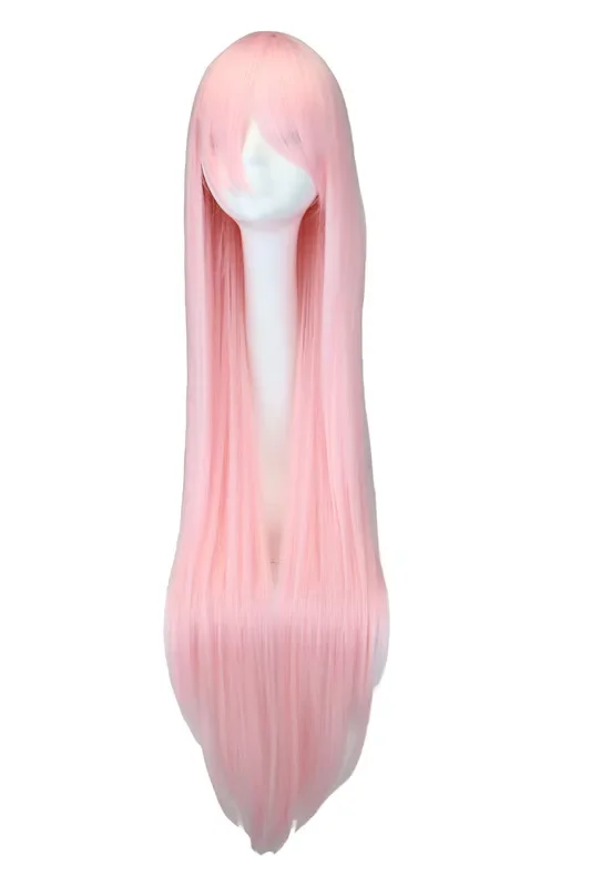 QQXCAIW Long Straight Party Cosplay Black 40" 100 Cm Synthetic Hair Wigs thumbnail 4