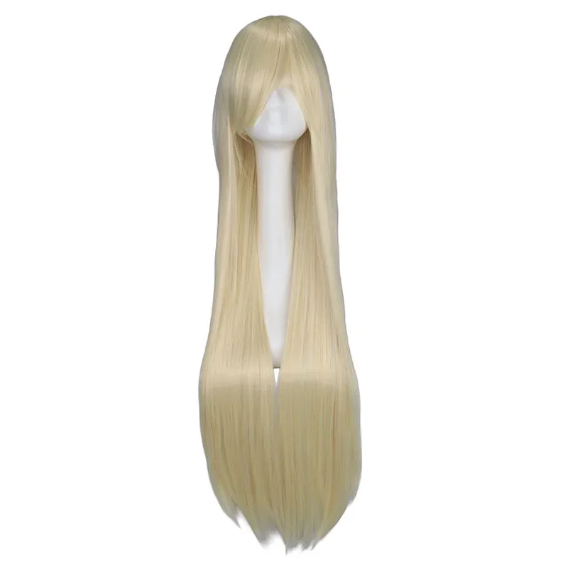 QQXCAIW Long Straight Party Cosplay Black 40" 100 Cm Synthetic Hair Wigs thumbnail 5
