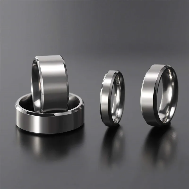 Tigrade 4/6/8/10mm Silver Color Men's Titanium Ring Brushed Man Wedding Band Engagement Rings Male Jewelry Couple anel feminino thumbnail 3