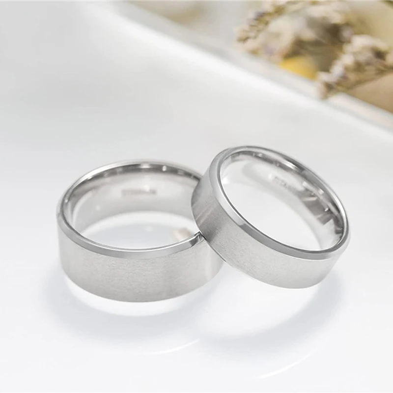 Tigrade 4/6/8/10mm Silver Color Men's Titanium Ring Brushed Man Wedding Band Engagement Rings Male Jewelry Couple anel feminino thumbnail 2