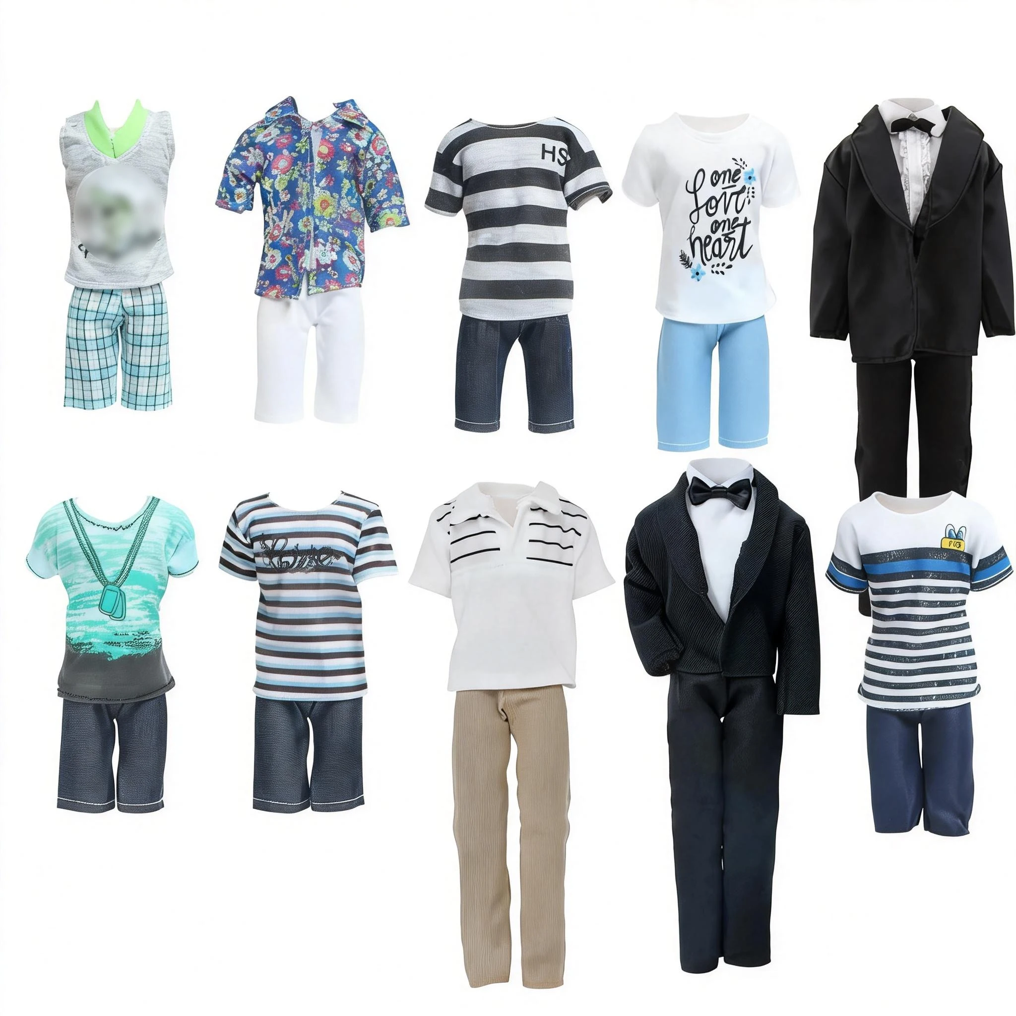 Lot Style 1 Set Daily Business Suit Outfits Pants + Shirt Coat Jacket Men Clothes for 30cm Doll Accessories Baby Girl Boy Toys