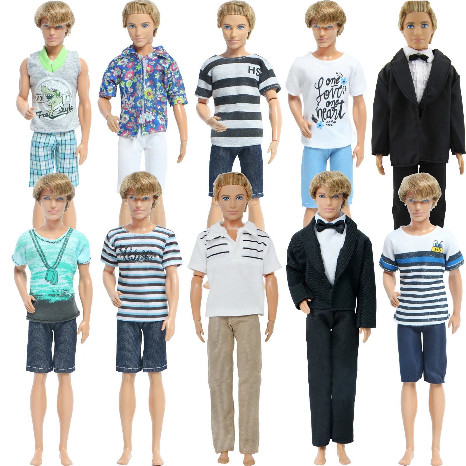 Lot Style 1 Set Daily Business Suit Outfits Pants + Shirt Coat Jacket Men Clothes for 30cm Doll Accessories Baby Girl Boy Toys thumbnail 2