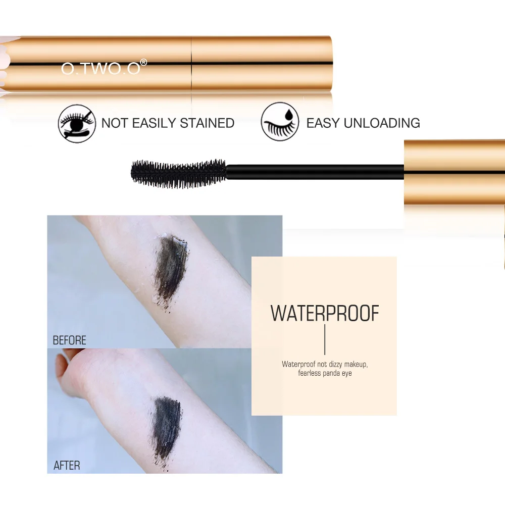 O.TWO.O 3D Mascara Lengthening Black Lash Eyelash Extension Eye Lashes Brush Beauty Makeup Long-wearing Gold Color Mascara thumbnail 2