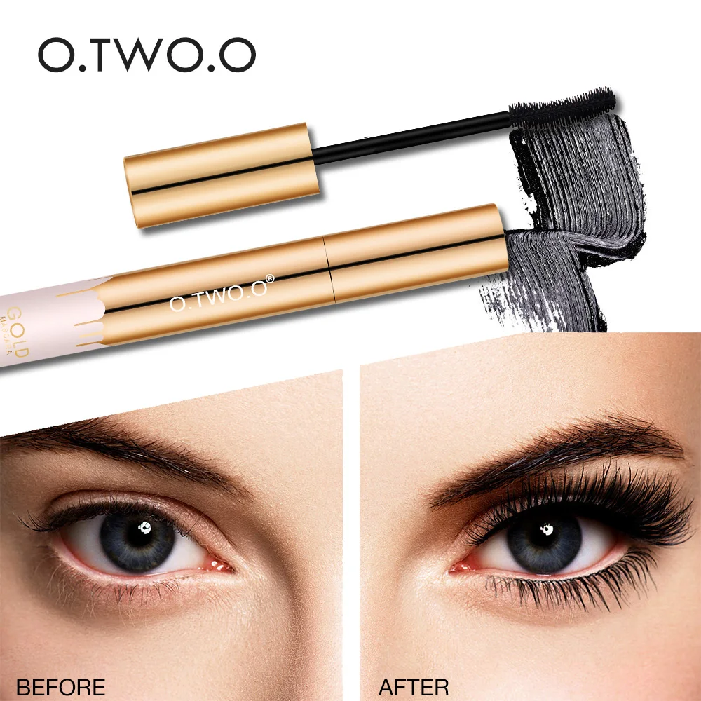 O.TWO.O 3D Mascara Lengthening Black Lash Eyelash Extension Eye Lashes Brush Beauty Makeup Long-wearing Gold Color Mascara thumbnail 6