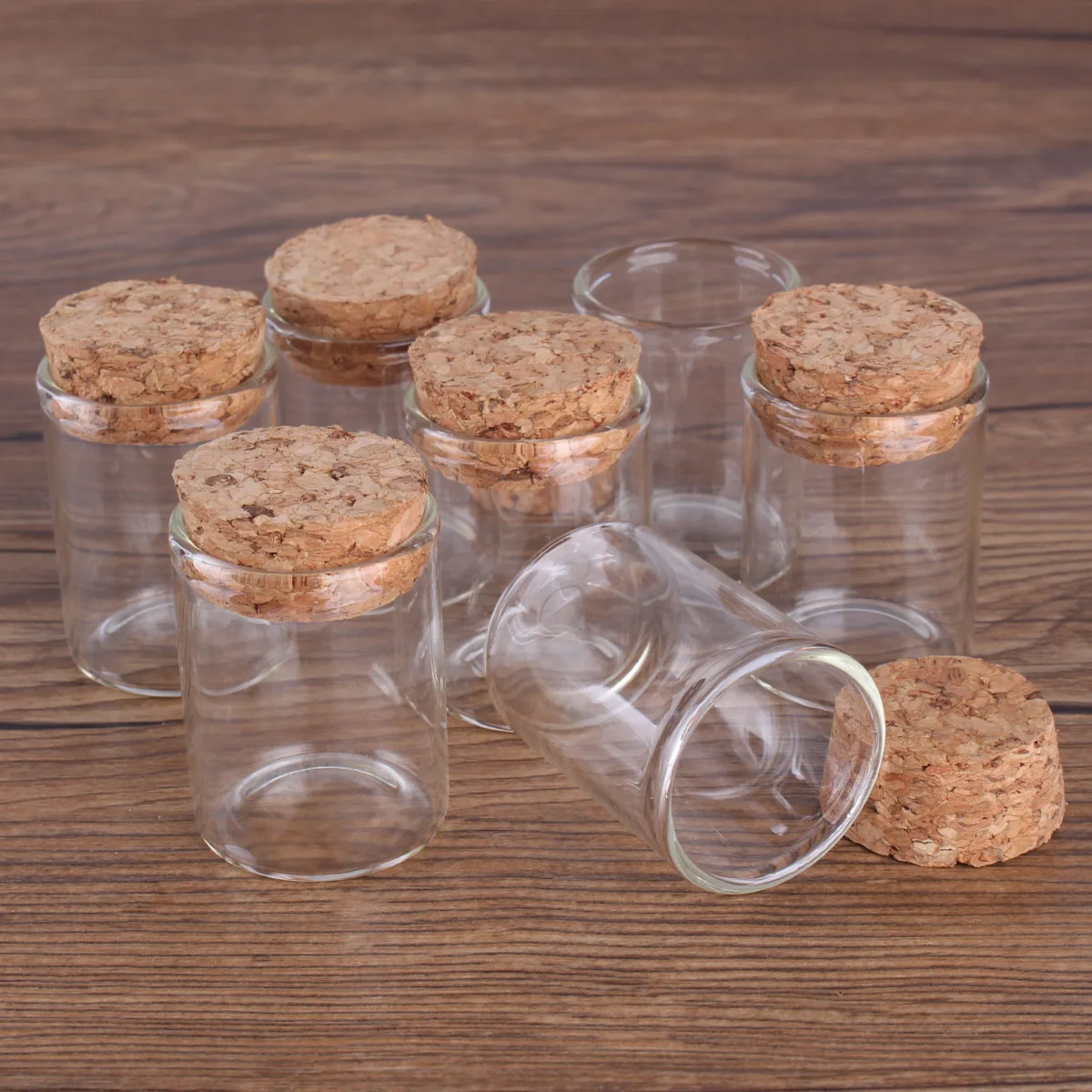 15ml/25ml/30ml/35ml/40ml/45ml/50ml/55ml/60ml/80ml/100ml Small Glass Test Tube with Cork Stopper Dragees Jars Bottles 24 pieces thumbnail 3