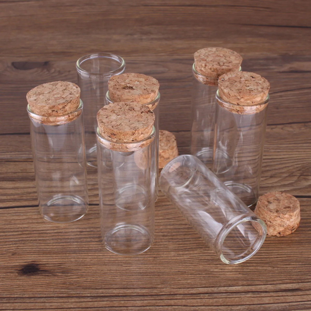 15ml/25ml/30ml/35ml/40ml/45ml/50ml/55ml/60ml/80ml/100ml Small Glass Test Tube with Cork Stopper Dragees Jars Bottles 24 pieces thumbnail 4