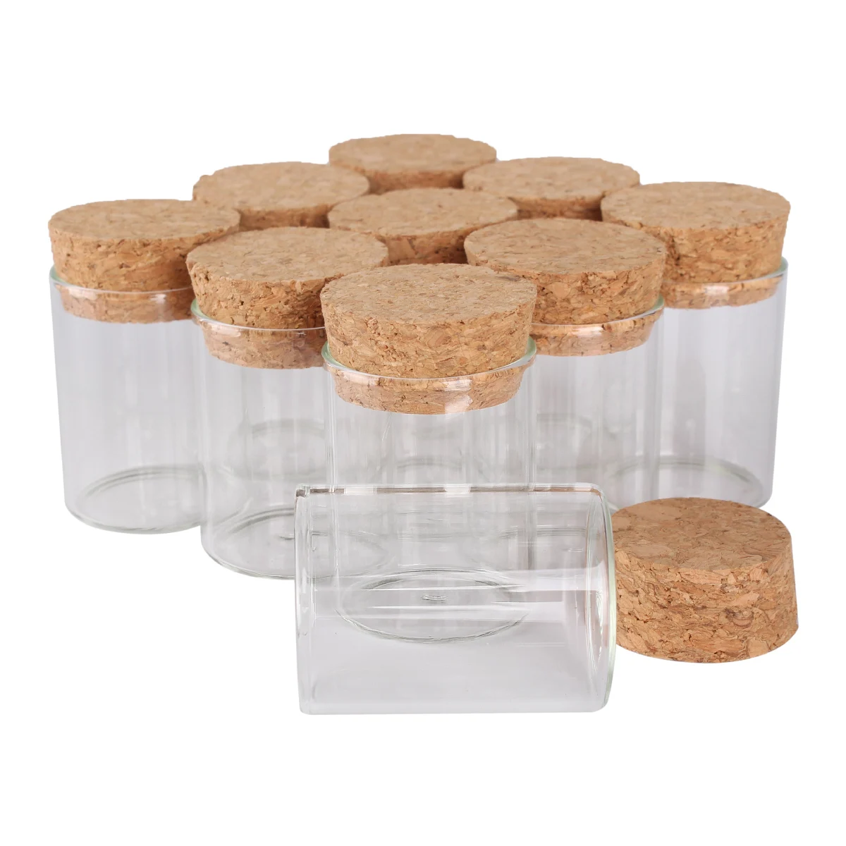 15ml/25ml/30ml/35ml/40ml/45ml/50ml/55ml/60ml/80ml/100ml Small Glass Test Tube with Cork Stopper Dragees Jars Bottles 24 pieces thumbnail 6