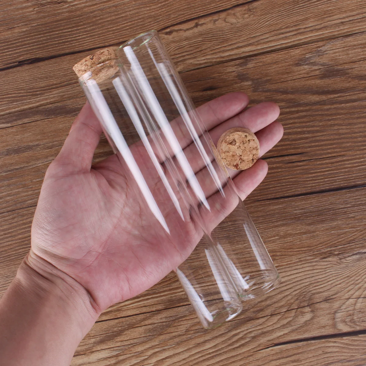 15ml/25ml/30ml/35ml/40ml/45ml/50ml/55ml/60ml/80ml/100ml Small Glass Test Tube with Cork Stopper Dragees Jars Bottles 24 pieces thumbnail 5
