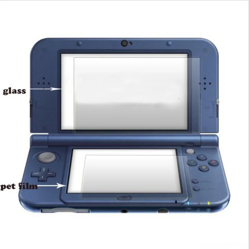 Top Tempered Glass LCD Screen Protector+Bottom PET Clear Full Cover Protective Film Guard for Nintendo New 3DS XL/LL 3DSXL/3DSLL thumbnail 2