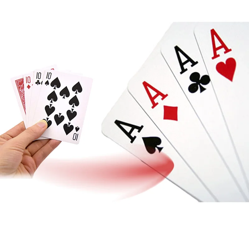 Four Cards Illusion 4 Cards Transformer Cards Change Magic Tricks Magician Close Up Accessories Gimmick Props Mentalism Comedy thumbnail 4