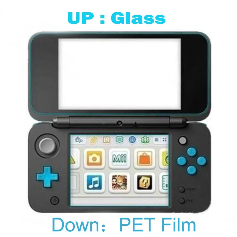 Top Tempered Glass LCD Screen Protector+Bottom Clear Full Cover Protective Film Guard for Nintendo New 2DS XL/LL 2DSXL/2DSLL thumbnail 2