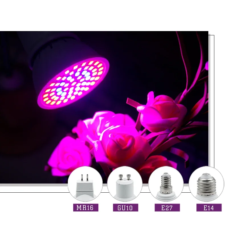 LED Grow Light E14 E27 MR16 GU10 AC 220V Full Spectrum Led Bulb Plant Lamp Red Blue UV IR for Grow Tent Greenhouse Grow Lighting thumbnail 5