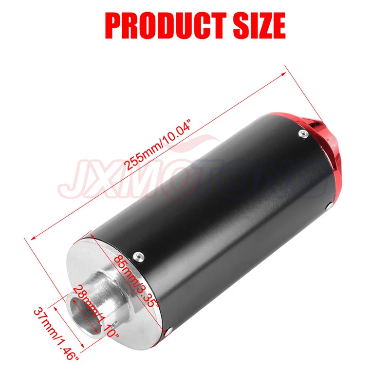 Aluminum 28MM Motorcycle Exhaust Muffler Pipe Adjustable 2 Stroke For Street Scooter Motocross ATV thumbnail 2